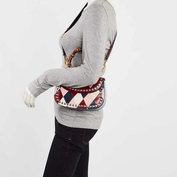 Gucci Multicolor Leather Lovelight Bamboo Top Handle 1947 Small Bag - Picture 2 of 12